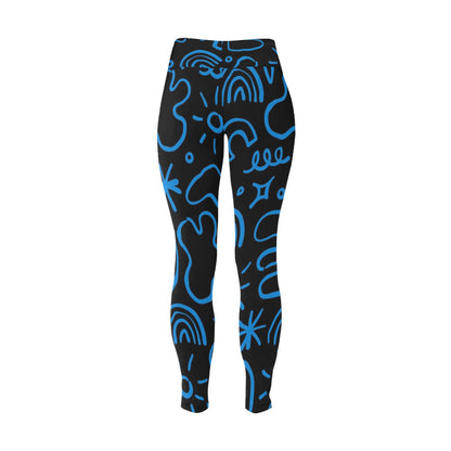 Blue Squiggle - Women's Plus Size High Waist Leggings Women's Plus Size High Waist Leggings