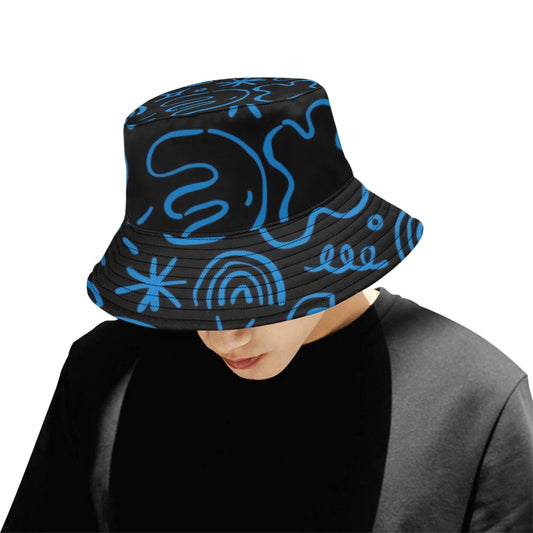 Blue Squiggle - Bucket Hat for Men All Over Print Bucket Hat for Men
