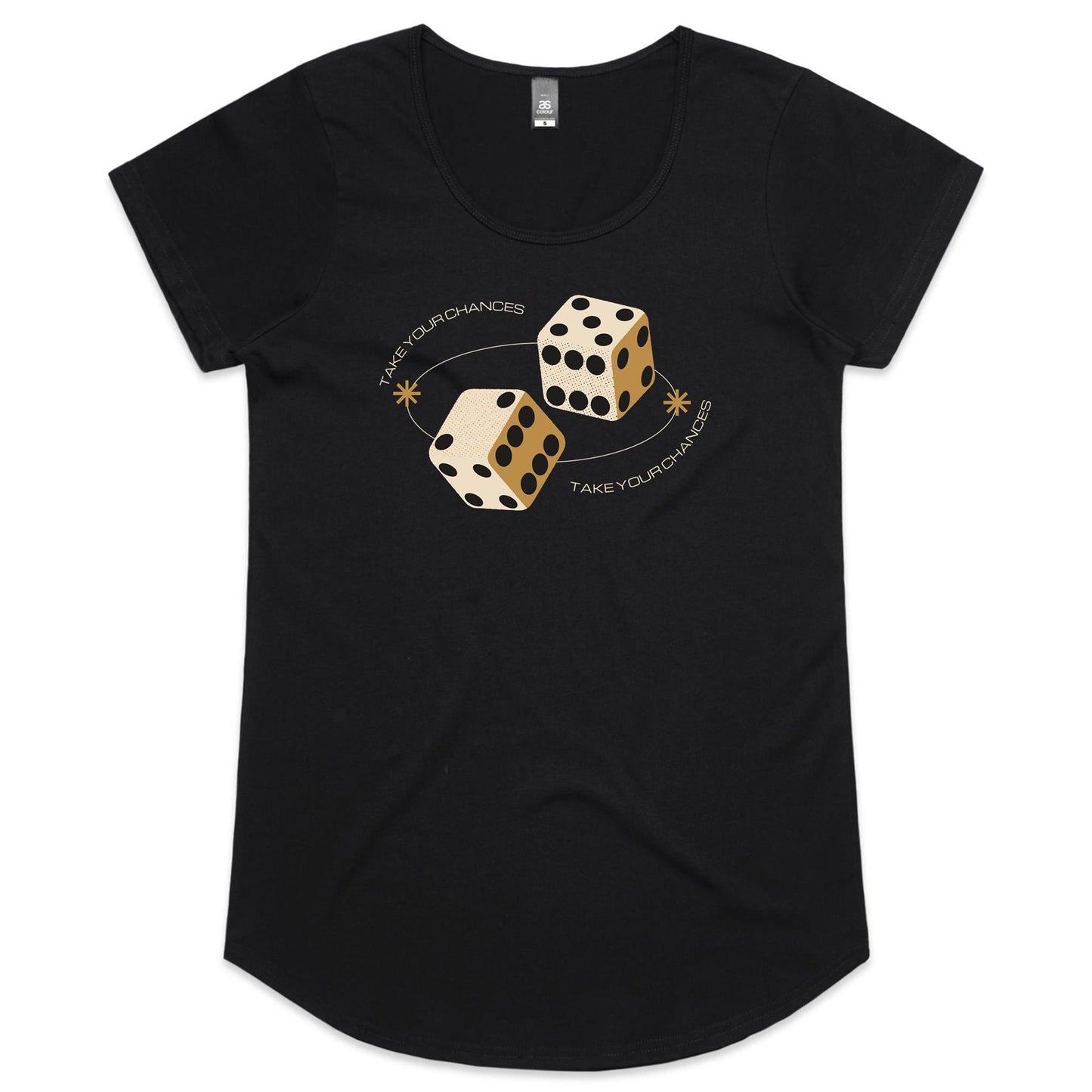 Dice, Take Your Chances - Womens Scoop Neck T-Shirt Black Womens Scoop Neck T-shirt Games