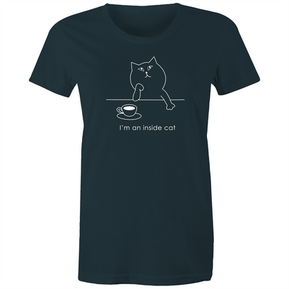 I'm An Inside Cat - Women's T-shirt Indigo Womens T-shirt animal Funny Womens
