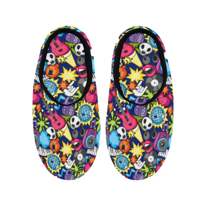 Sticker Music - Women's Non-Slip Cotton Slippers Women's Non-Slip Cotton Slippers Music