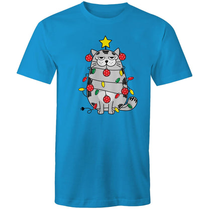 Christmas Cat - Mens T-Shirt Arctic Blue Christmas Mens T-shirt Merry Christmas