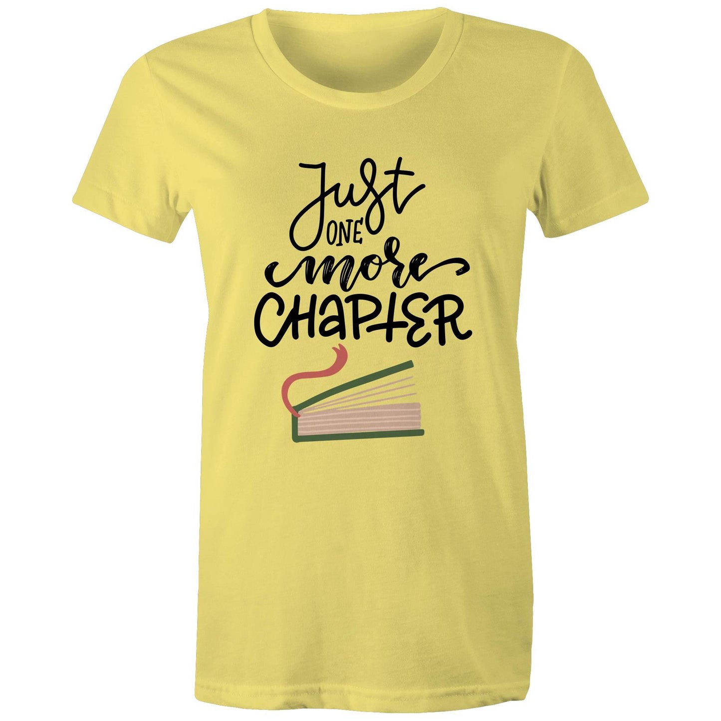 Just One More Chapter - Womens T-shirt Yellow Womens T-shirt Reading
