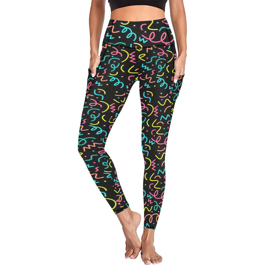 Squiggle Time - Women's with Pockets Women's Leggings with Pockets S - 2XL