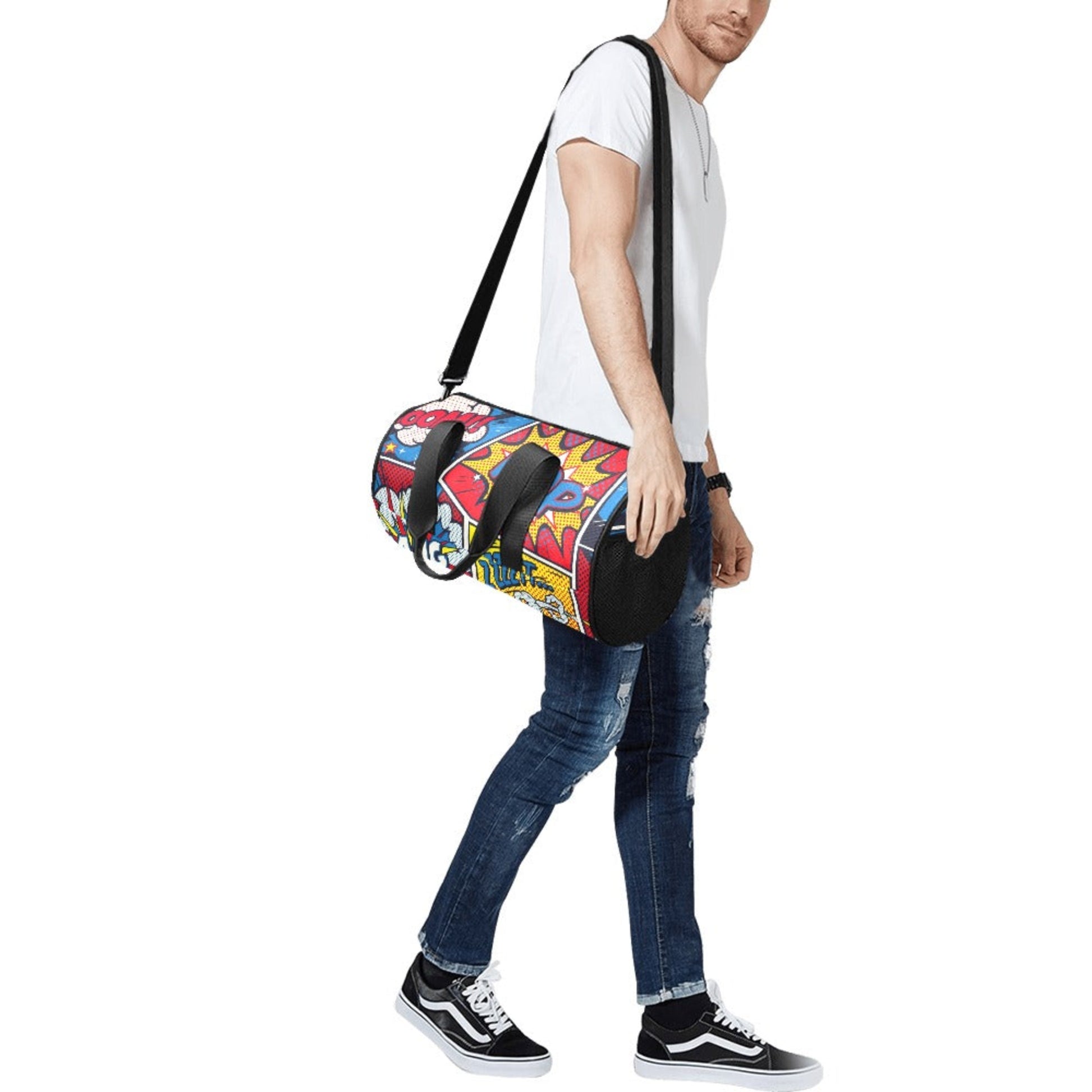 Comic Book - Round Duffle Bag Round Duffle Bag