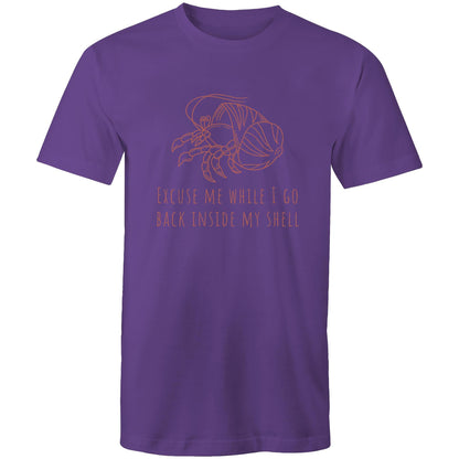 Hermit Crab Introvert - Mens T-Shirt Purple Mens T-shirt animal Funny Mens
