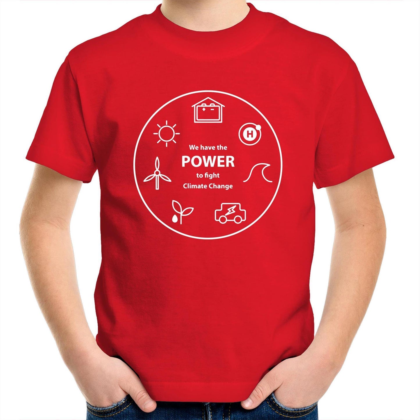 We Have The Power - Kids Youth Crew T-Shirt Red Kids Youth T-shirt Environment