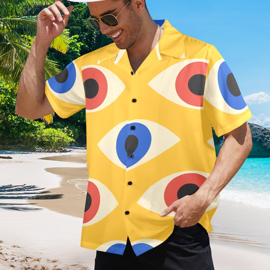 Eyes on Yellow - Mens Hawaiian Shirt Mens Hawaiian Shirt