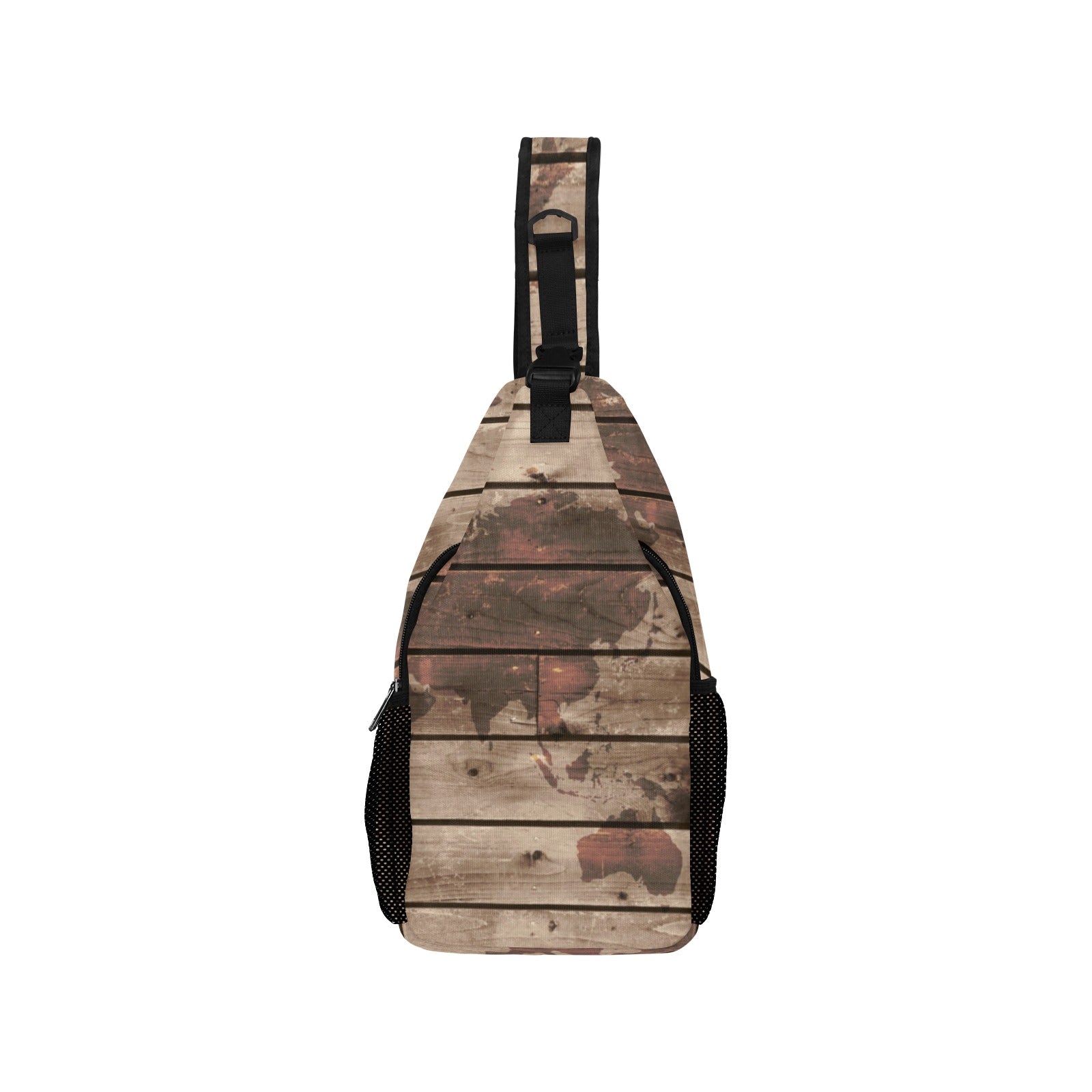 Map On Wood - Cross-Body Chest Bag Cross-Body Chest Bag Printed Offshore