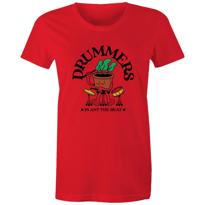 Drummers - Womens T-shirt Red Womens T-shirt Music Plants