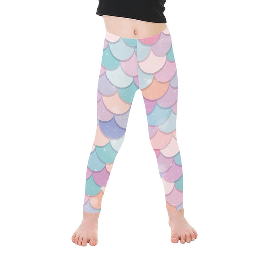 Mermaid Scales - Kid's Ankle Length Leggings Kids Leggings Printed Offshore