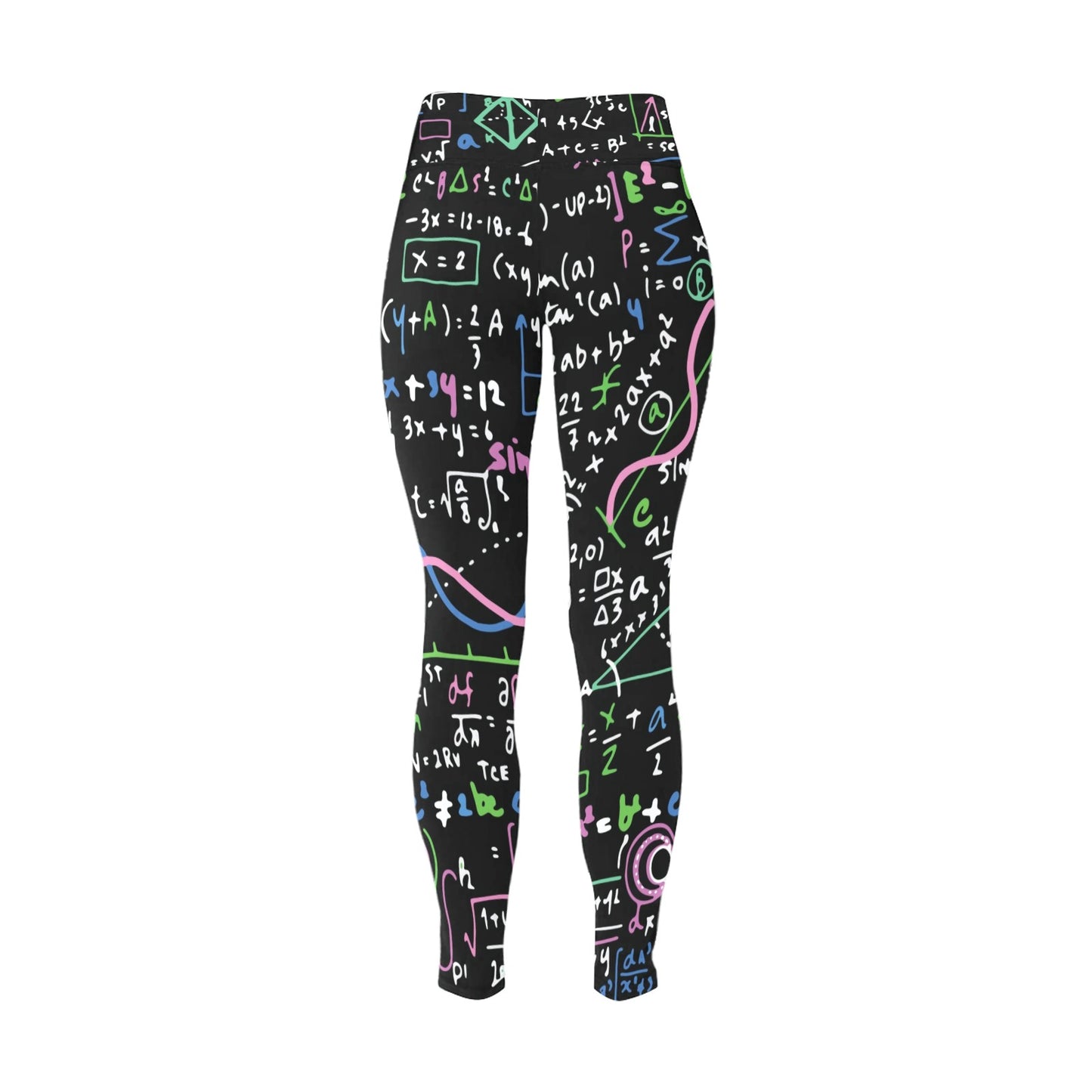 Equations In Green And Pink - Women's Plus Size High Waist Leggings Women's Plus Size High Waist Leggings Maths Printed Offshore Science