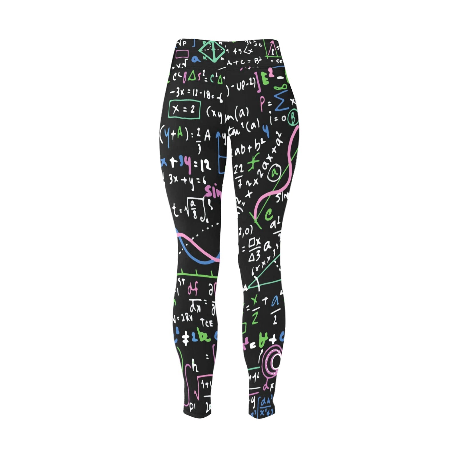 Equations In Green And Pink - Women's Plus Size High Waist Leggings Women's Plus Size High Waist Leggings Maths Science