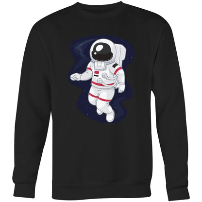 Astronaut - Crew Sweatshirt Black Sweatshirt Mens Space Womens