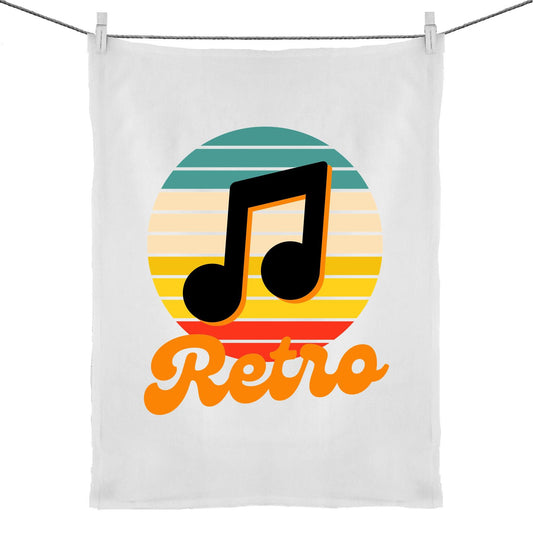Retro Music - 50% Linen 50% Cotton Tea Towel Default Title Tea Towel