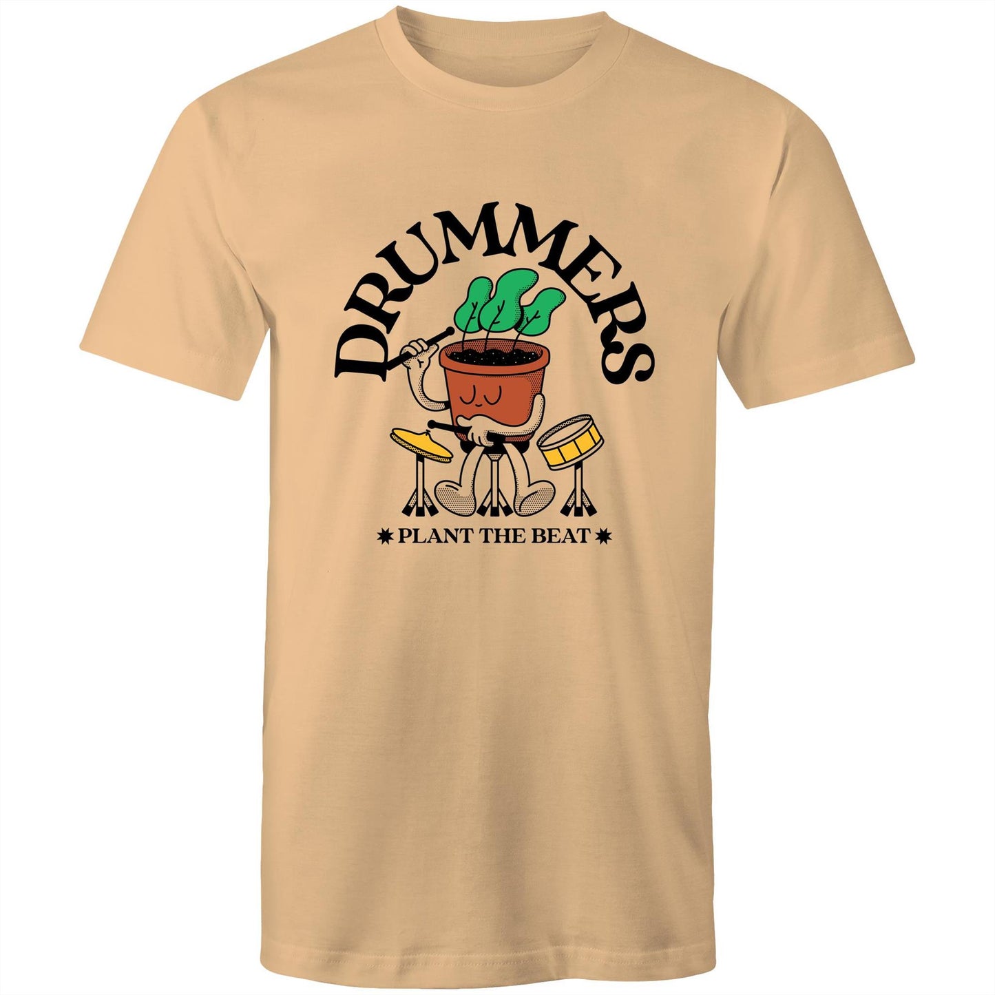 Drummers - Mens T-Shirt Tan Mens T-shirt Music Plants