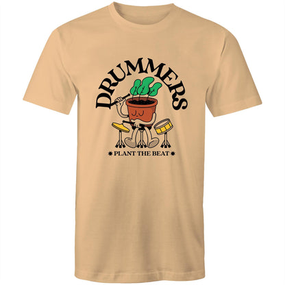 Drummers - Mens T-Shirt Tan Mens T-shirt Music Plants