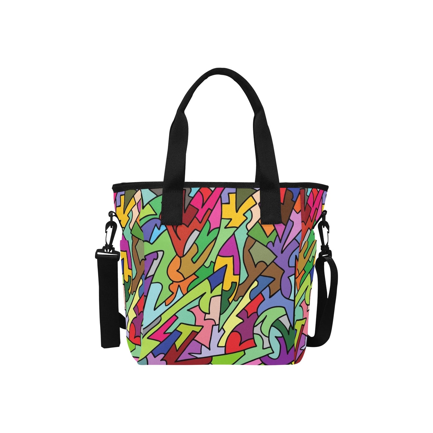 Bright Abstract - Tote Bag with Shoulder Strap Nylon Tote Bag
