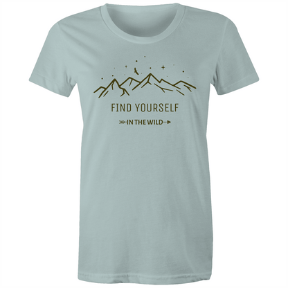 Find yourself In The Wild - Women's T-shirt Pale Blue Womens T-shirt Environment Womens