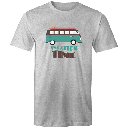 Vacation Time - Mens T-Shirt Grey Marle Mens T-shirt Mens Retro Summer