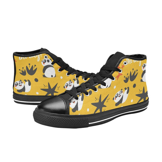 Panda Fun - High Top Canvas Shoes for Kids Kids High Top Canvas Shoes Printed Offshore