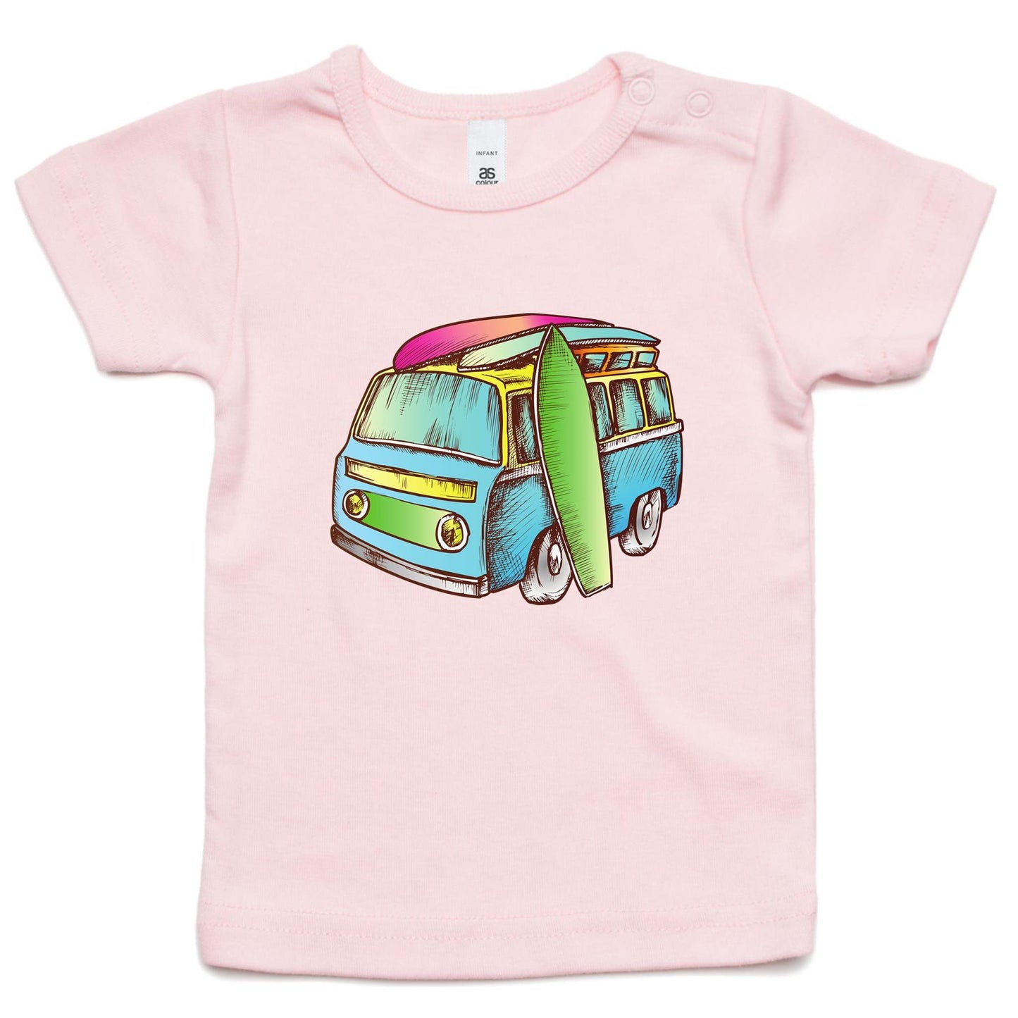 Surf Trip - Baby T-shirt Pink Baby T-shirt kids Retro Summer