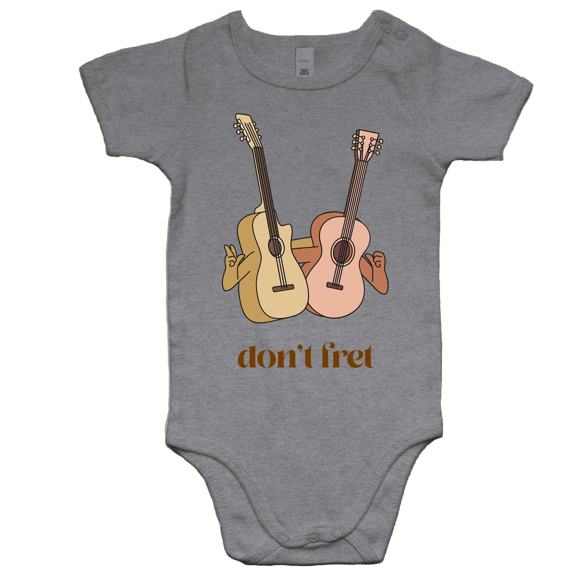 Don't Fret - Baby Bodysuit Grey Marle Baby Bodysuit Music