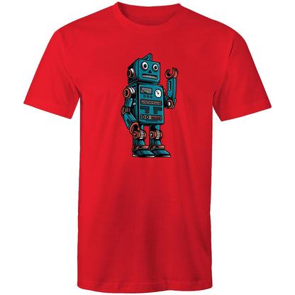 Robot - Mens T-Shirt Red Mens T-shirt Sci Fi