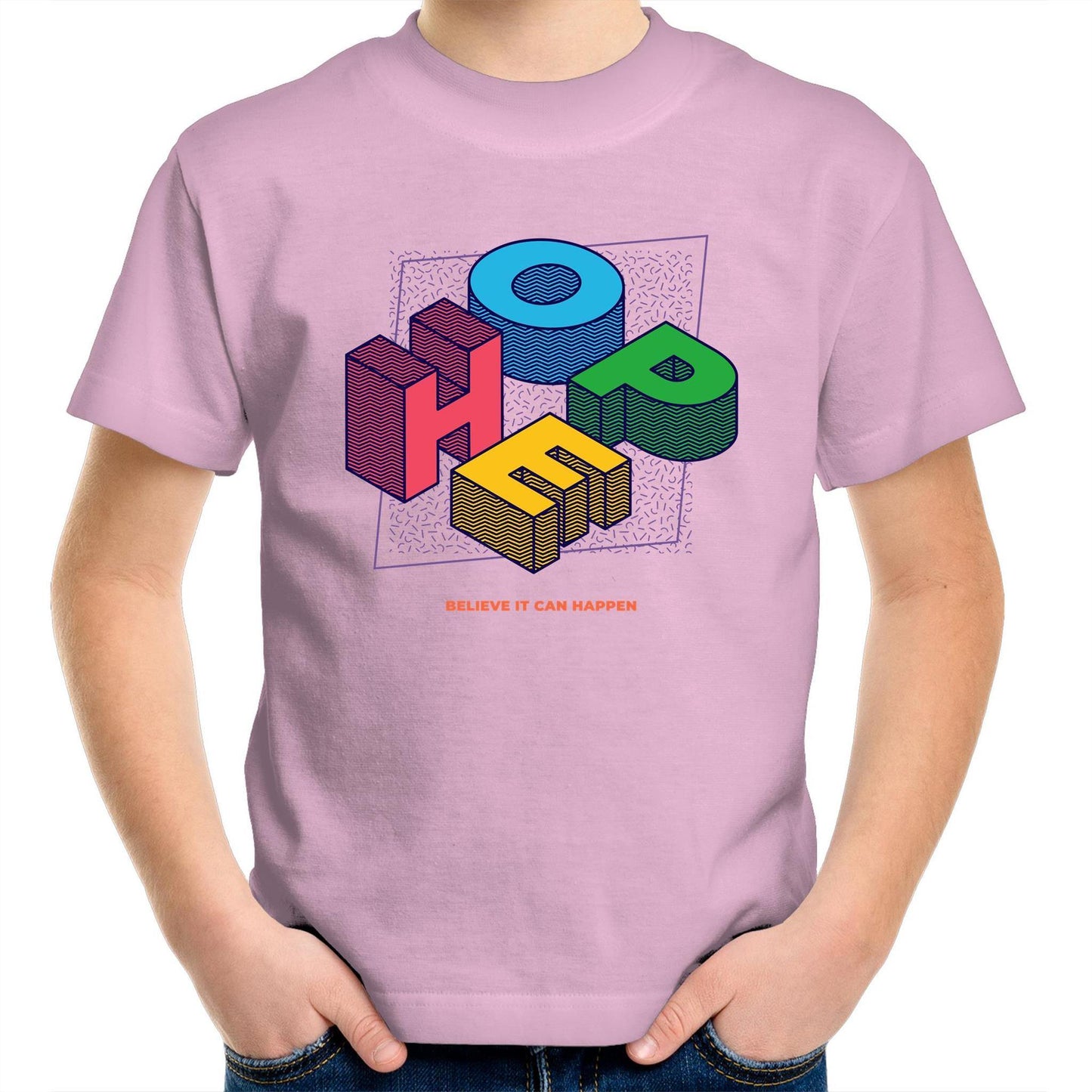 Hope - Kids Youth Crew T-Shirt Pink Kids Youth T-shirt Retro