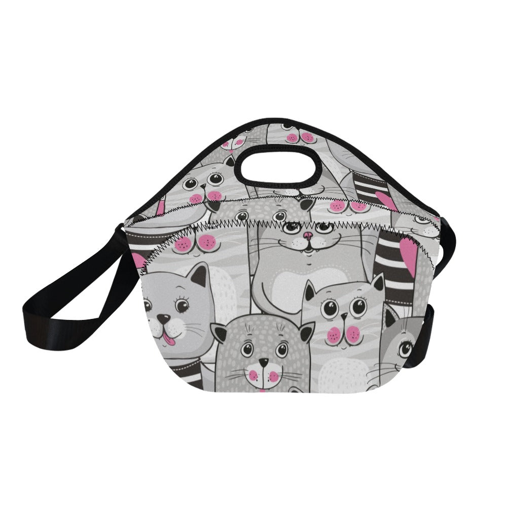 Cute Cats - Neoprene Lunch Bag/Large Neoprene Lunch Bag/Large animal Printed Offshore