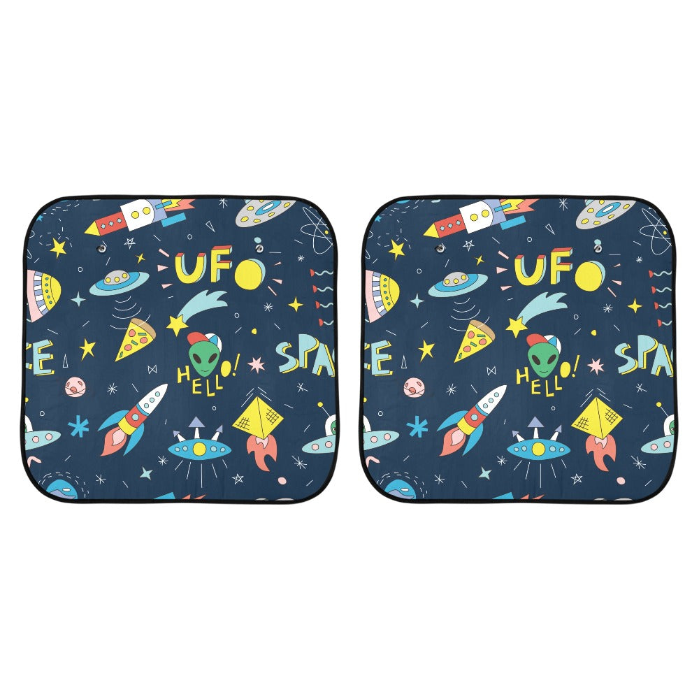 Alien Space - Car Sun Shade 28"x28"x2pcs Car Sun Shade 28"x28"x2pcs Printed Offshore Sci Fi