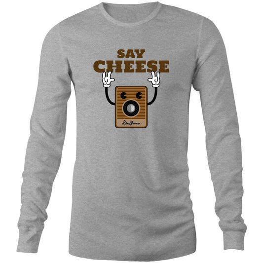 Say Cheese, Retro Camera - Long Sleeve T-Shirt Grey Marle Unisex Long Sleeve T-shirt Retro Tech