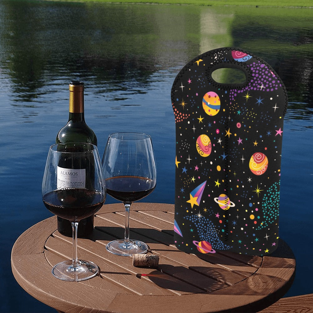 Colourful Space - 2-Bottle Neoprene Wine Bag 2 Bottle Wine Bag
