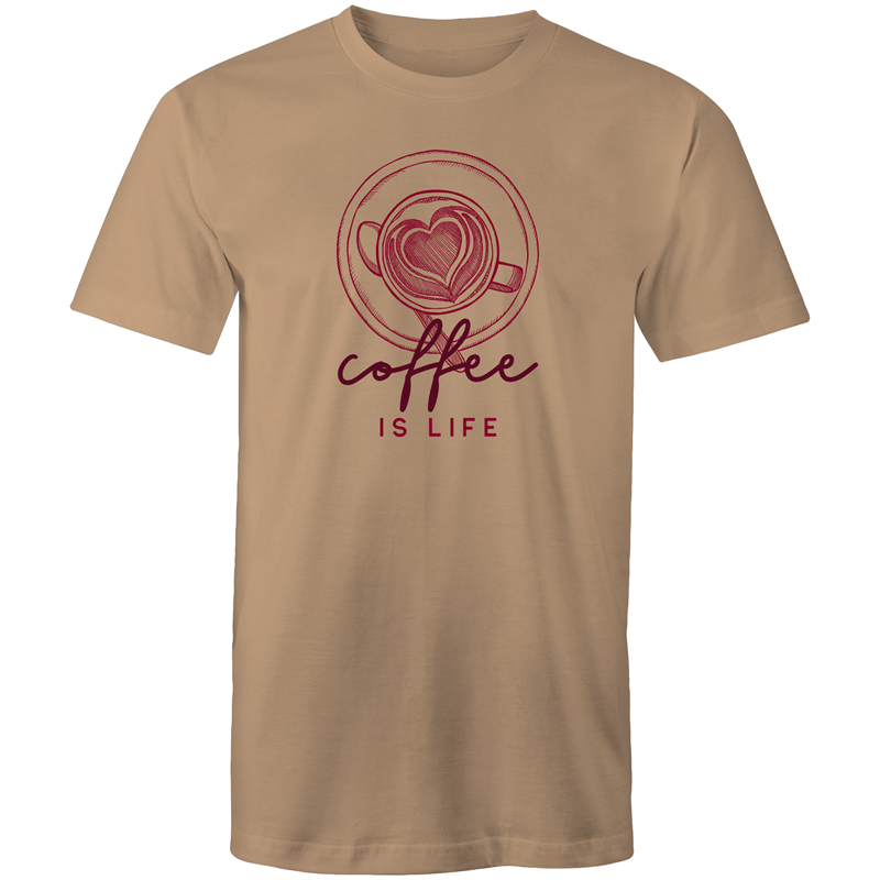Coffee Is Life - Mens T-Shirt Tan Mens T-shirt Coffee Mens
