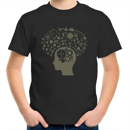 Science Brain - Kids Youth Crew T-Shirt Black Kids Youth T-shirt Science