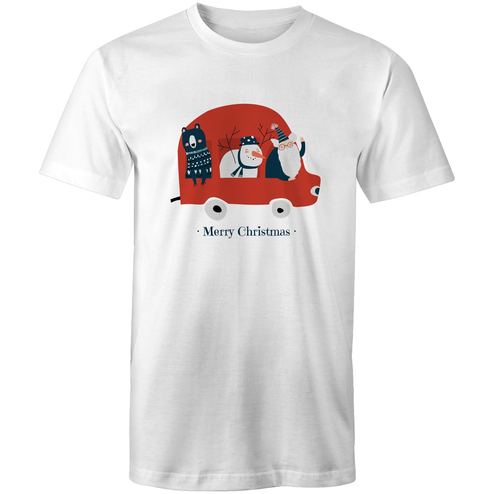 Santa Car - Mens T-Shirt White Christmas Mens T-shirt Merry Christmas