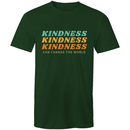 Kindness Can Change The World - Mens T-Shirt Forest Green Mens T-shirt Mens Retro