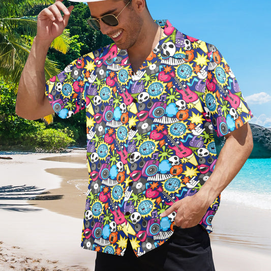 Sticker Music - Mens Hawaiian Shirt Mens Hawaiian Shirt