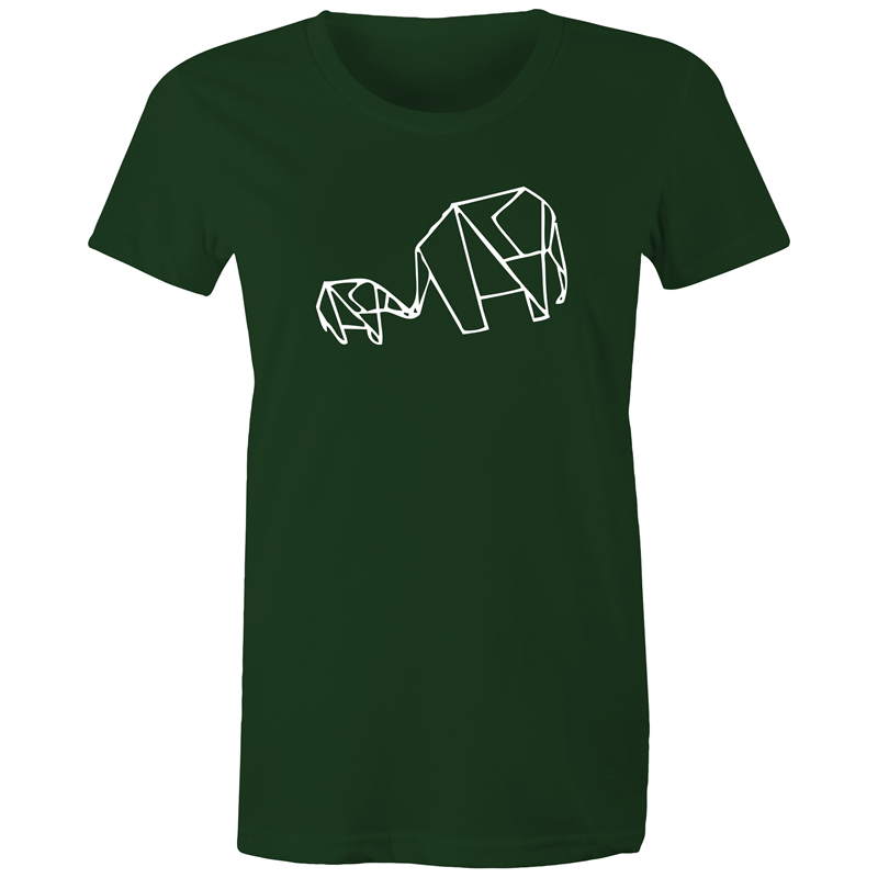 Origami Elephants - Women's T-shirt Forest Green Womens T-shirt animal Womens