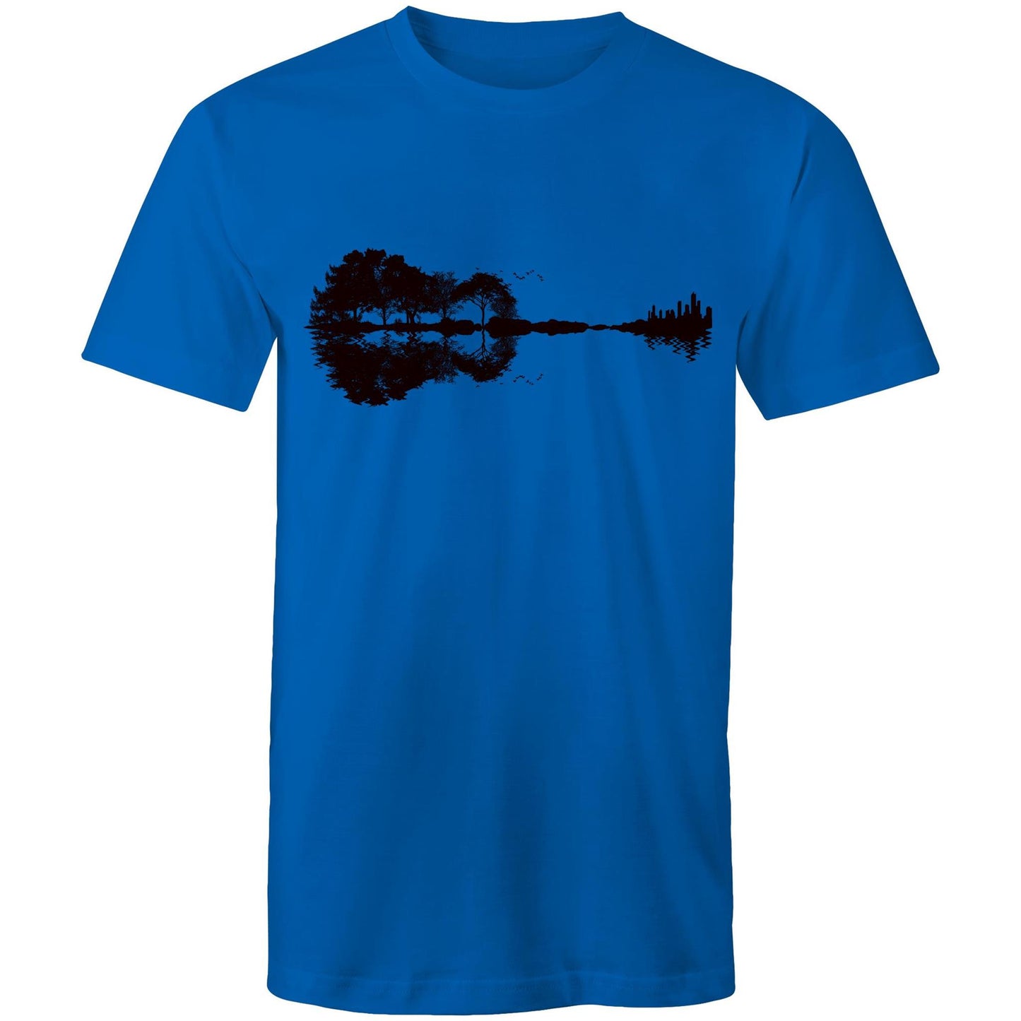 Guitar Reflection - Mens T-Shirt Bright Royal Mens T-shirt Music
