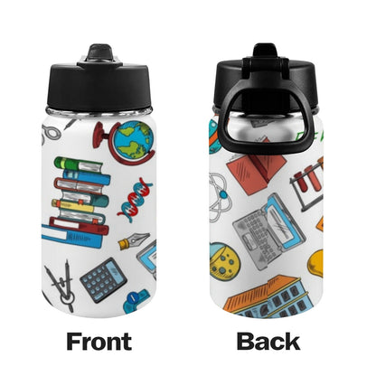 Science Time - Kids Water Bottle with Straw Lid (12 oz) Kids Water Bottle with Straw Lid Printed Offshore