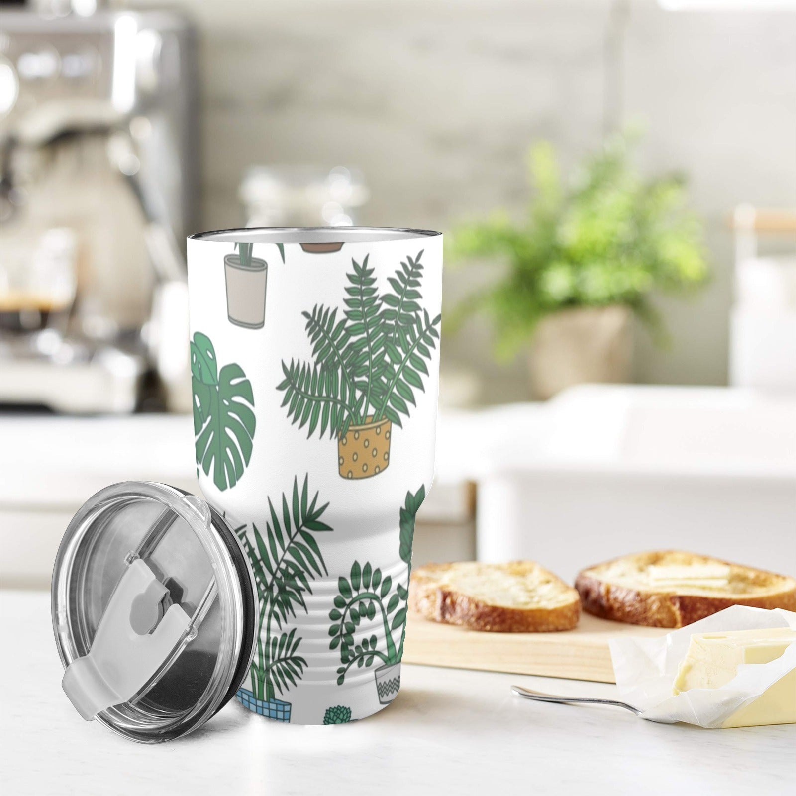 Plant Lover - 30oz Insulated Stainless Steel Mobile Tumbler 30oz Insulated Stainless Steel Mobile Tumbler Plants Printed Offshore