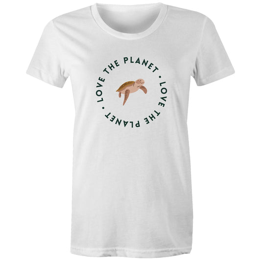 Love The Planet - Womens T-shirt White Womens T-shirt animal Environment