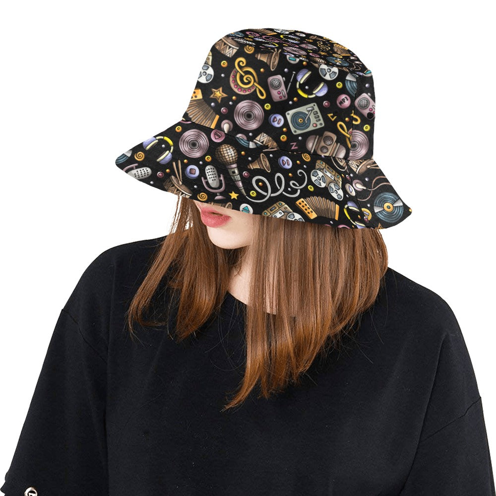 Retro Music Mix - Bucket Hat Bucket Hat for Women Music Retro