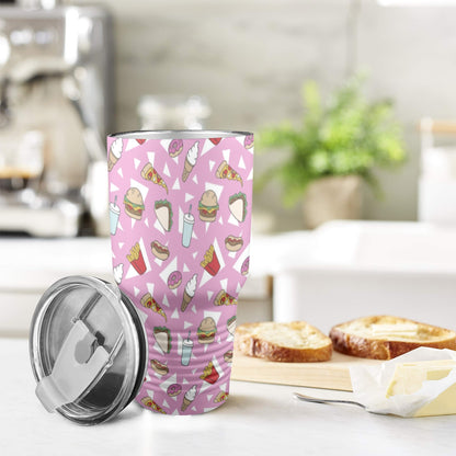 Fast Food - 30oz Insulated Stainless Steel Mobile Tumbler 30oz Insulated Stainless Steel Mobile Tumbler Food Printed Offshore