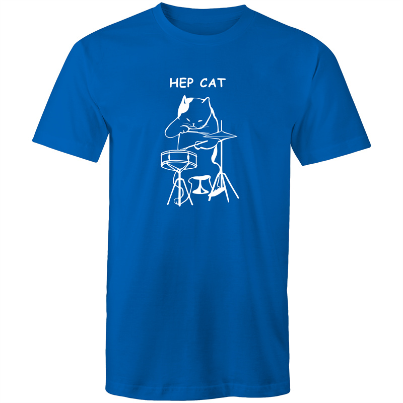 Hep Cat - Mens T-Shirt Bright Royal Mens T-shirt Funny Mens Music