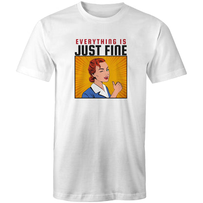 Everything Is Just Fine - Mens T-Shirt White Mens T-shirt comic Retro