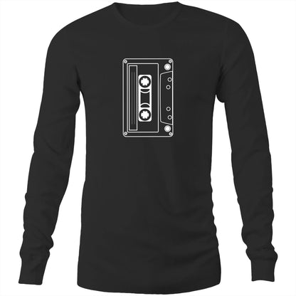 Cassette - Long Sleeve T-Shirt Black Unisex Long Sleeve T-shirt Mens Music Retro Womens