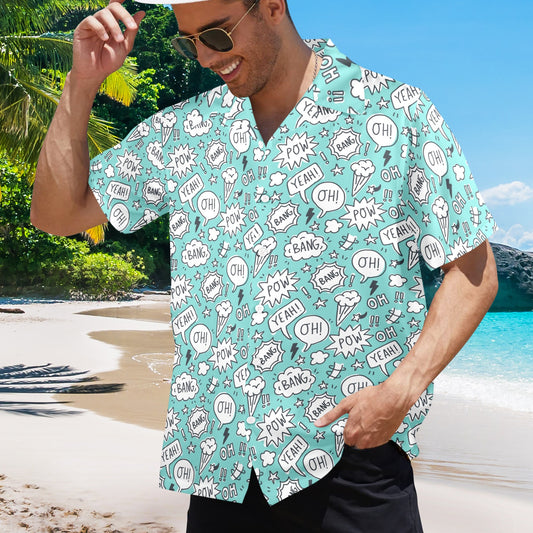 Comic Book Speech Bubbles - Mens Hawaiian Shirt Mens Hawaiian Shirt