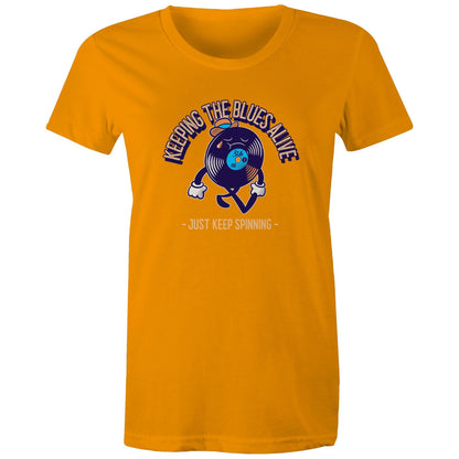 Keeping The Blues Alive - Womens T-shirt Orange Womens T-shirt Music